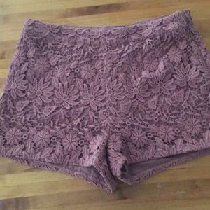 High-waist floral Crochet Shorts S